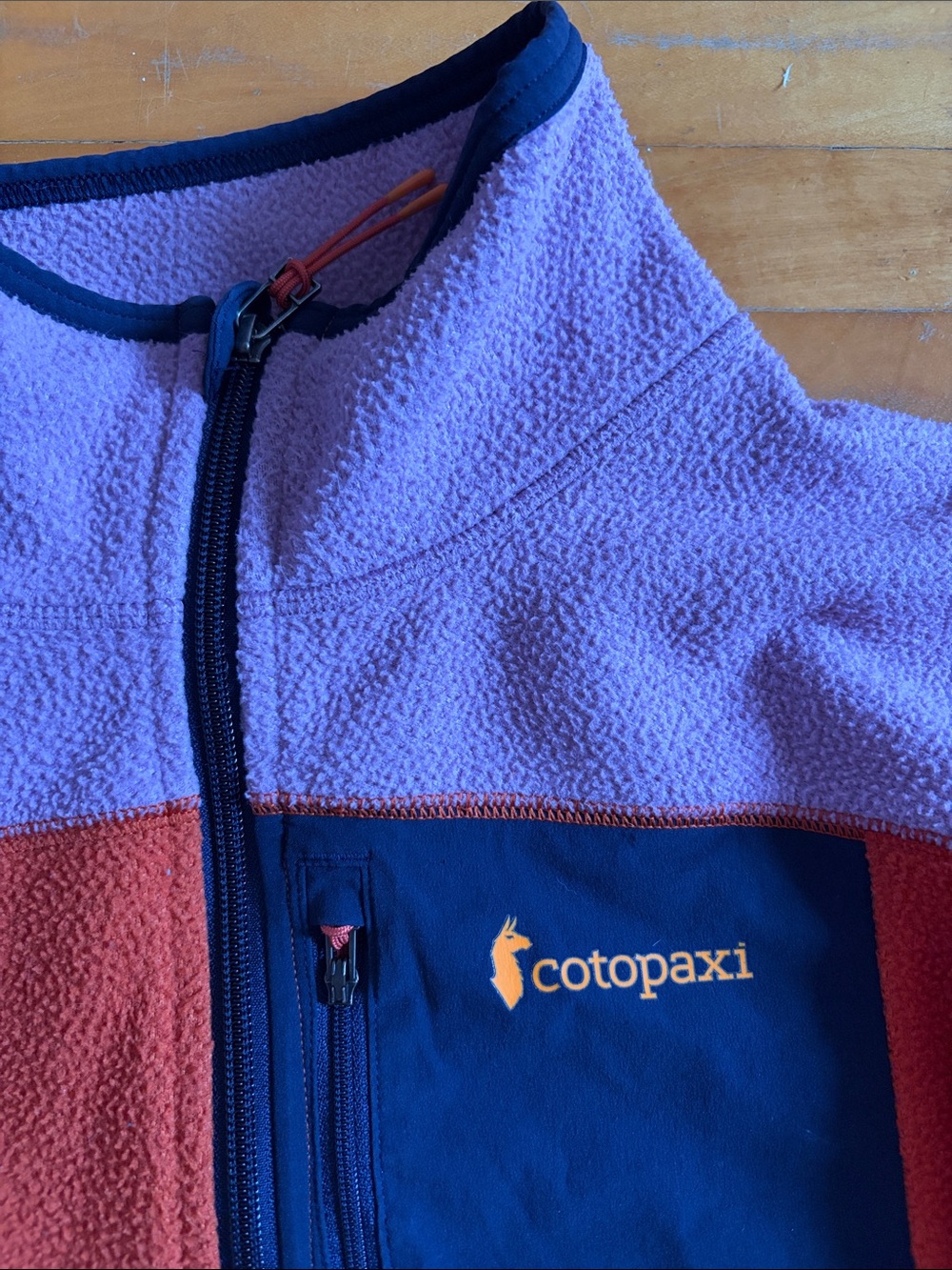 cotopaxi women’s Half-Zip Fleece Pullover in Orange, Lavender & Navy - Picture 3 of 7